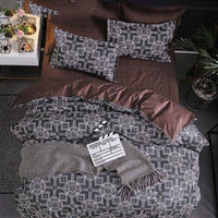 HKM-194579 Geometric Pattern 2-Piece Quilt Cover and Pillowcase Set, Multiple Sizes Available