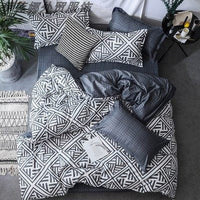 HKM-194579 Geometric Pattern 2-Piece Quilt Cover and Pillowcase Set, Multiple Sizes Available