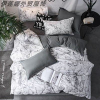 HKM-194579 Geometric Pattern 2-Piece Quilt Cover and Pillowcase Set, Multiple Sizes Available