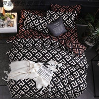 HKM-194579 Geometric Pattern 2-Piece Quilt Cover and Pillowcase Set, Multiple Sizes Available