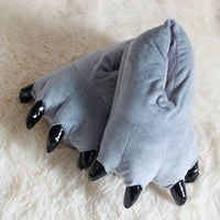 HKM-195091 Plush Animal Claw Slippers for Kids and Adults - Cozy Indoor Floor Footwear
