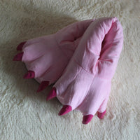 HKM-195091 Plush Animal Claw Slippers for Kids and Adults - Cozy Indoor Floor Footwear
