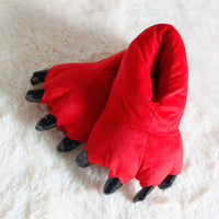 HKM-195091 Plush Animal Claw Slippers for Kids and Adults - Cozy Indoor Floor Footwear