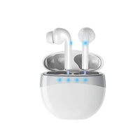 HKM-195155 Digital Display Bluetooth Headset with Voice Control, Stereo Sound, Long Battery Life, and Touch Controls - Black/White