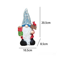 HKM-195219 Handcrafted Christmas Tree Old Man Carved Statue Ornament for Holiday Decor