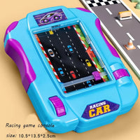 HKM-195219 Handheld Racing Game Console for Kids, Educational Mini Tabletop Racing Toy, Ages 5 and Up