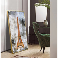 HKM-195347 Retro Golden Tower Landscape Canvas Painting - Modern Frameless Art in Multiple Sizes