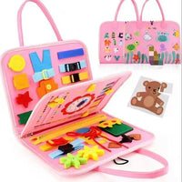 HKM-195411 Educational Custom Fabric Montessori Busy Board for Toddlers and Preschoolers, Felt Sensory Toy