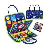 HKM-195411 Educational Custom Fabric Montessori Busy Board for Toddlers and Preschoolers, Felt Sensory Toy