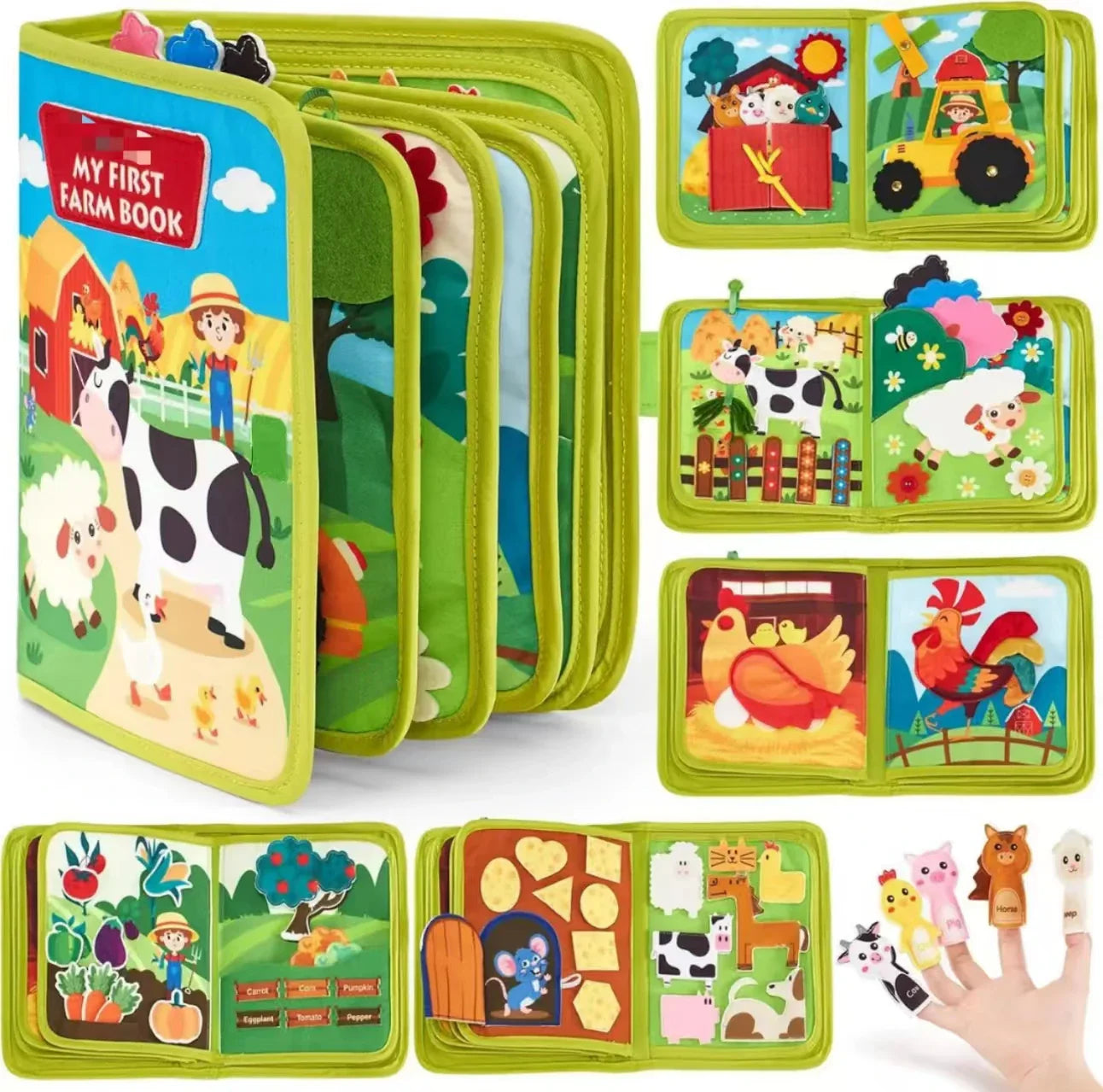 HKM-195411 Educational Custom Fabric Montessori Busy Board for Toddlers and Preschoolers, Felt Sensory Toy