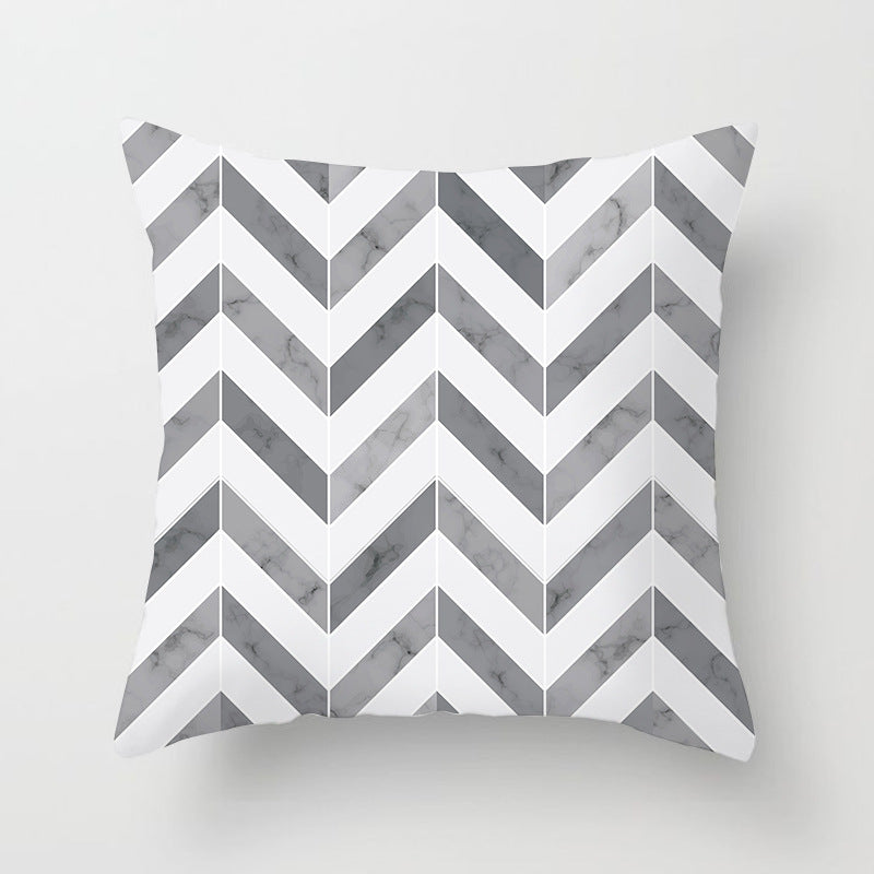 HKM-195475 Modern Geometric Abstract Sofa Pillow Cover - Peach Skin, 45x45cm