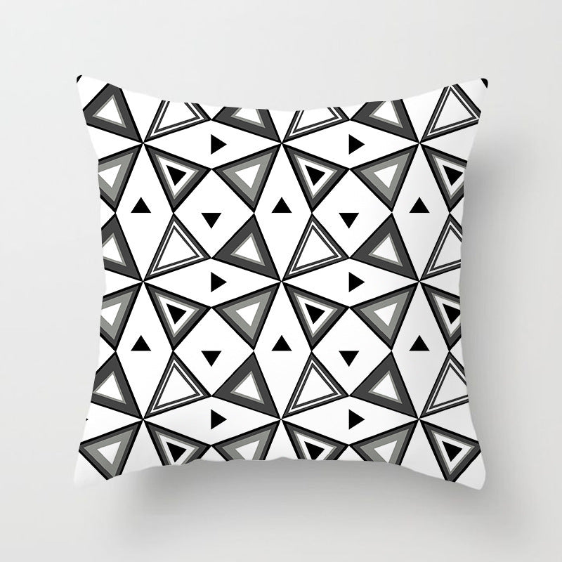 HKM-195475 Modern Geometric Abstract Sofa Pillow Cover - Peach Skin, 45x45cm
