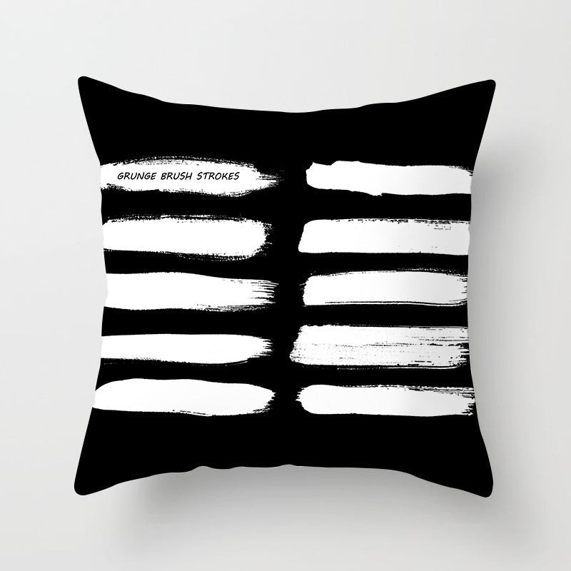 HKM-195475 Modern Geometric Abstract Sofa Pillow Cover - Peach Skin, 45x45cm