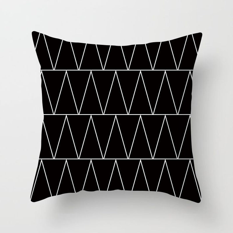 HKM-195475 Modern Geometric Abstract Sofa Pillow Cover - Peach Skin, 45x45cm