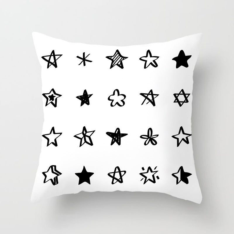 HKM-195475 Modern Geometric Abstract Sofa Pillow Cover - Peach Skin, 45x45cm