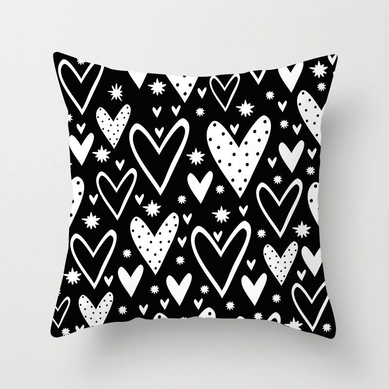 HKM-195475 Modern Geometric Abstract Sofa Pillow Cover - Peach Skin, 45x45cm
