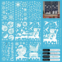 HKM-195859 Christmas Static Window Stickers - Festive Snowflakes, Santa Claus, and Holiday Designs for Window Decoration