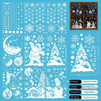 HKM-195859 Christmas Static Window Stickers - Festive Snowflakes, Santa Claus, and Holiday Designs for Window Decoration