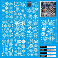 HKM-195859 Christmas Static Window Stickers - Festive Snowflakes, Santa Claus, and Holiday Designs for Window Decoration