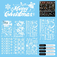 HKM-195859 Christmas Static Window Stickers - Festive Snowflakes, Santa Claus, and Holiday Designs for Window Decoration