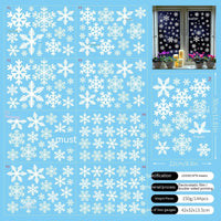 HKM-195859 Christmas Static Window Stickers - Festive Snowflakes, Santa Claus, and Holiday Designs for Window Decoration