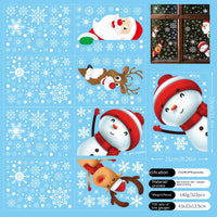 HKM-195859 Christmas Static Window Stickers - Festive Snowflakes, Santa Claus, and Holiday Designs for Window Decoration