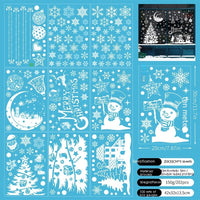 HKM-195859 Christmas Static Window Stickers - Festive Snowflakes, Santa Claus, and Holiday Designs for Window Decoration