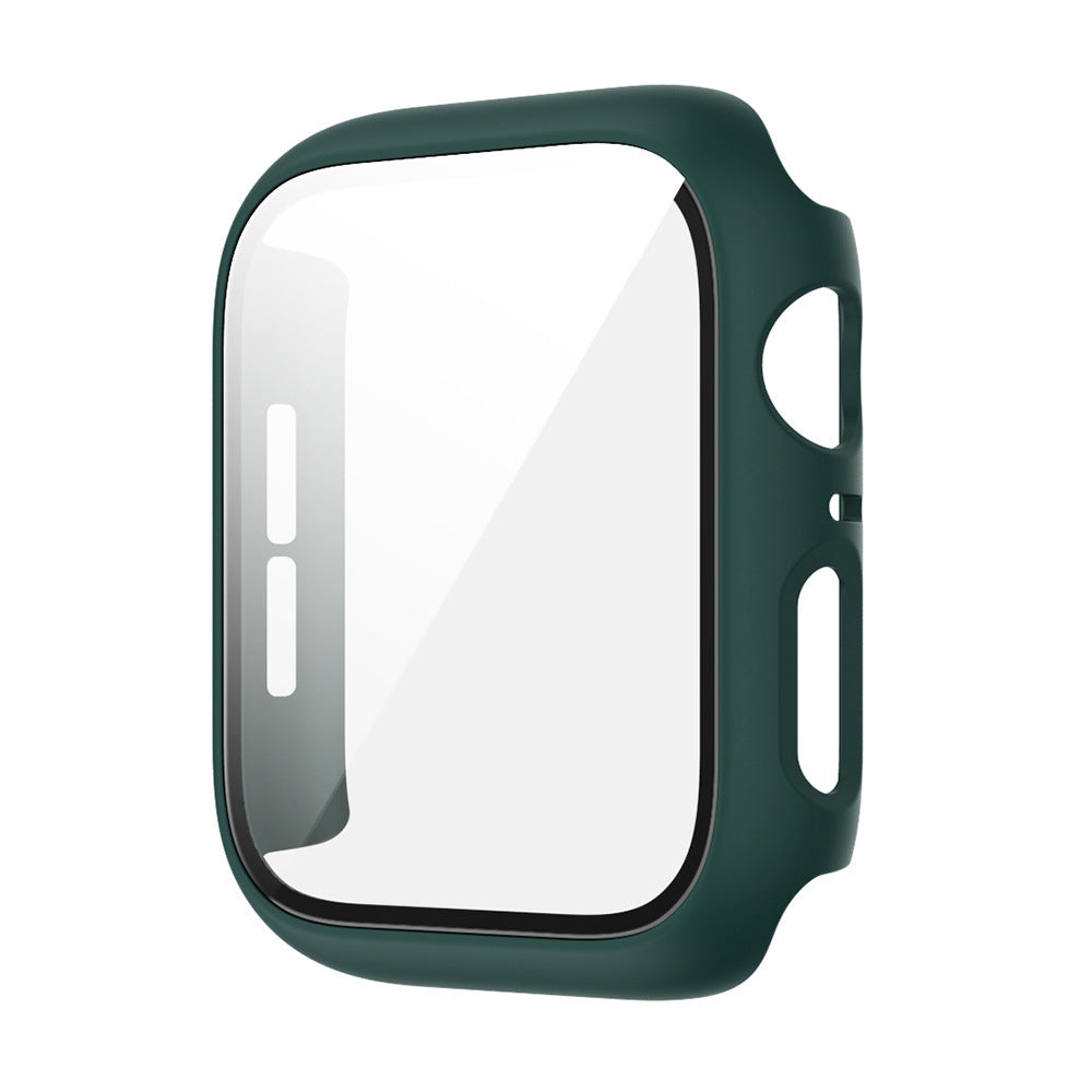 HKM-195923 Integrated Case with Frosted Tempered Glass for Apple Watch 4/5/6/SE - Multiple Color Options Available
