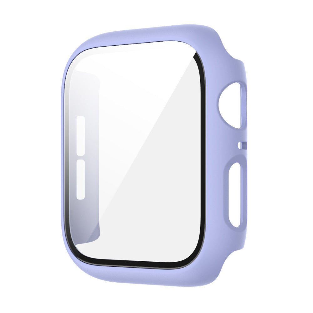 HKM-195923 Integrated Case with Frosted Tempered Glass for Apple Watch 4/5/6/SE - Multiple Color Options Available