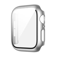HKM-195923 Integrated Case with Frosted Tempered Glass for Apple Watch 4/5/6/SE - Multiple Color Options Available