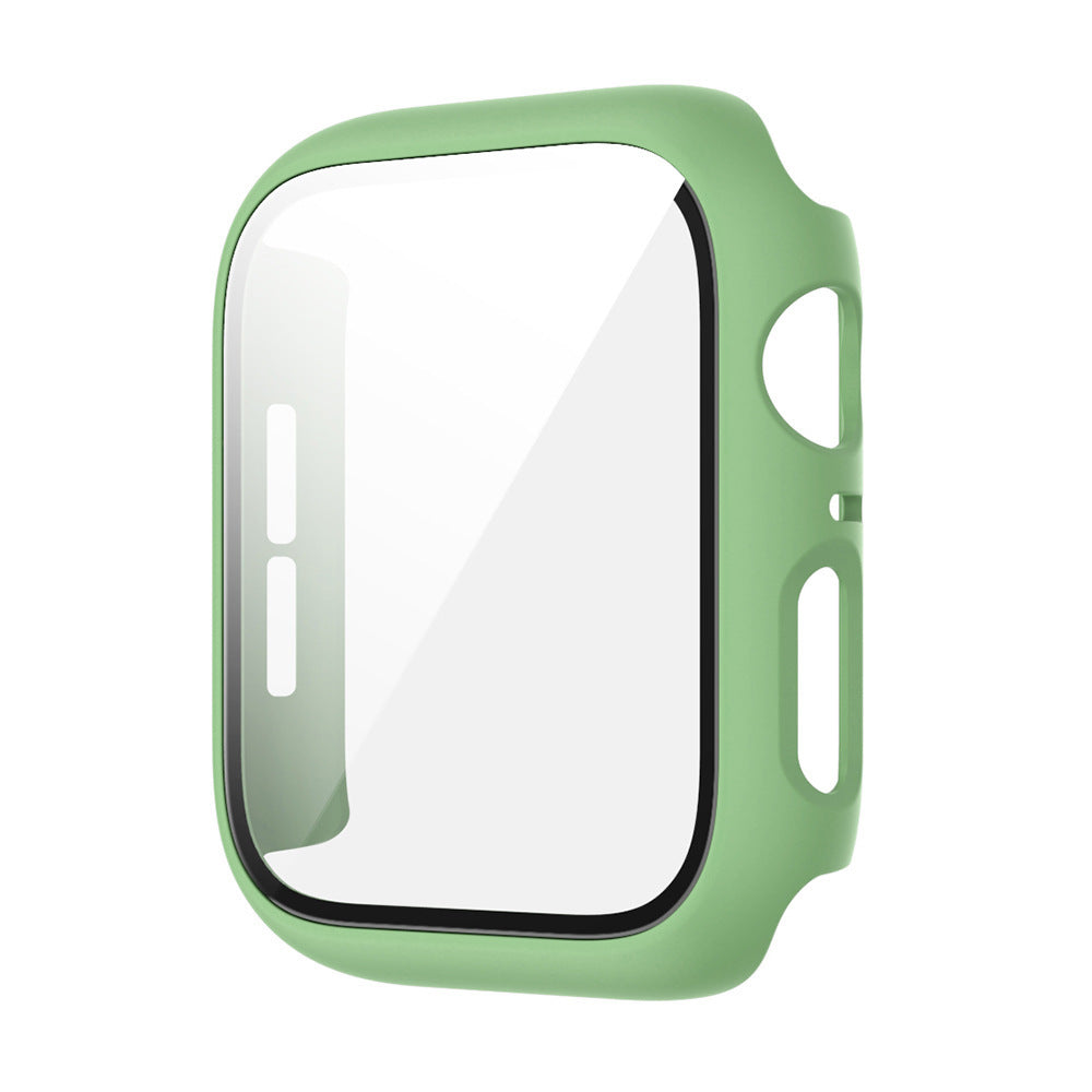 HKM-195923 Integrated Case with Frosted Tempered Glass for Apple Watch 4/5/6/SE - Multiple Color Options Available