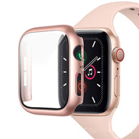 HKM-195923 Integrated Case with Frosted Tempered Glass for Apple Watch 4/5/6/SE - Multiple Color Options Available