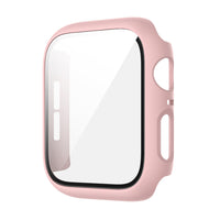 HKM-195923 Integrated Case with Frosted Tempered Glass for Apple Watch 4/5/6/SE - Multiple Color Options Available