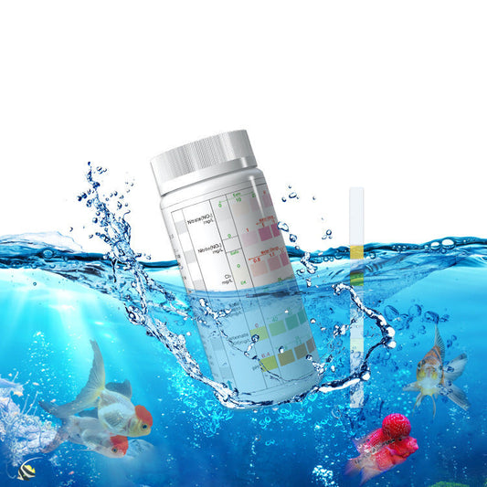 HKM-195923 Six-in-One Aquarium Water Quality Test Strips for Hardness, Nitrate, Nitrite, Chlorine, Carbonates, pH
