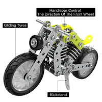 HKM-195987 3D Stainless Steel Motorcycle Model Puzzle Toy for Kids - DIY Educational Building Blocks Set