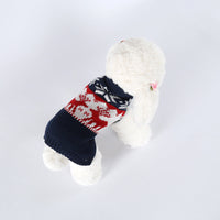 HKM-195987 Holiday-Ready Personalized Knitted Dog Sweater in Navy Blue, Available in Multiple Sizes