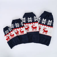 HKM-195987 Holiday-Ready Personalized Knitted Dog Sweater in Navy Blue, Available in Multiple Sizes