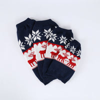 HKM-195987 Holiday-Ready Personalized Knitted Dog Sweater in Navy Blue, Available in Multiple Sizes