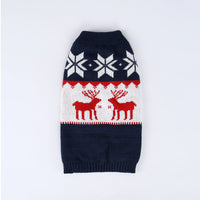 HKM-195987 Holiday-Ready Personalized Knitted Dog Sweater in Navy Blue, Available in Multiple Sizes