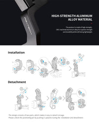 HKM-195987 Pot Holder Plus for DJI Ronin S/SC Handheld Gimbal Accessory, Aluminum Alloy Construction