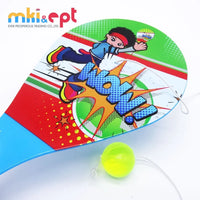 HKM-196051 Kids Beach Paddle Bounce Back Ball - EVA Sports Toy for Ages 2-7, Fun Outdoor Activity