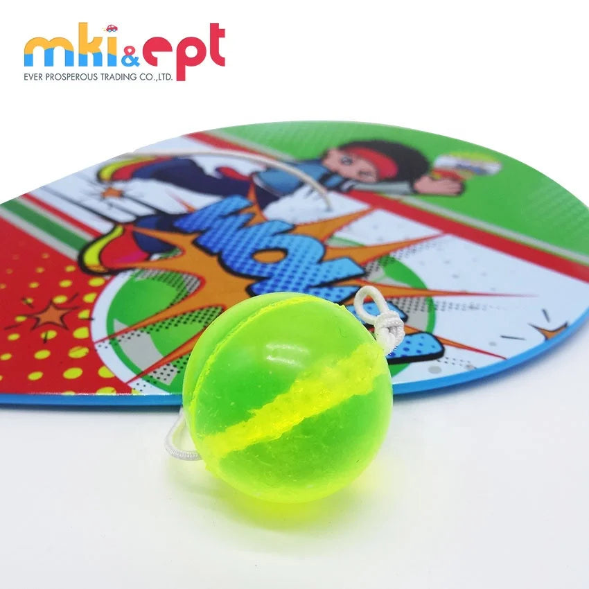 HKM-196051 Kids Beach Paddle Bounce Back Ball - EVA Sports Toy for Ages 2-7, Fun Outdoor Activity