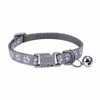 HKM-196115 Dog Footprint Printed Applique Bell Collar in Various Colors