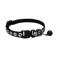 HKM-196115 Dog Footprint Printed Applique Bell Collar in Various Colors
