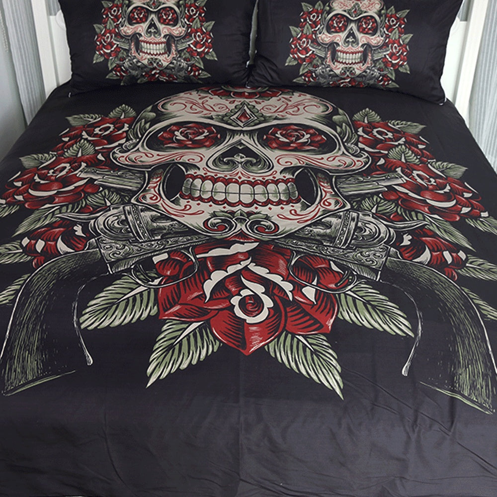 HKM-196243 European and American Skeleton Duvet Cover Set for Spring and Summer - Various Sizes Available