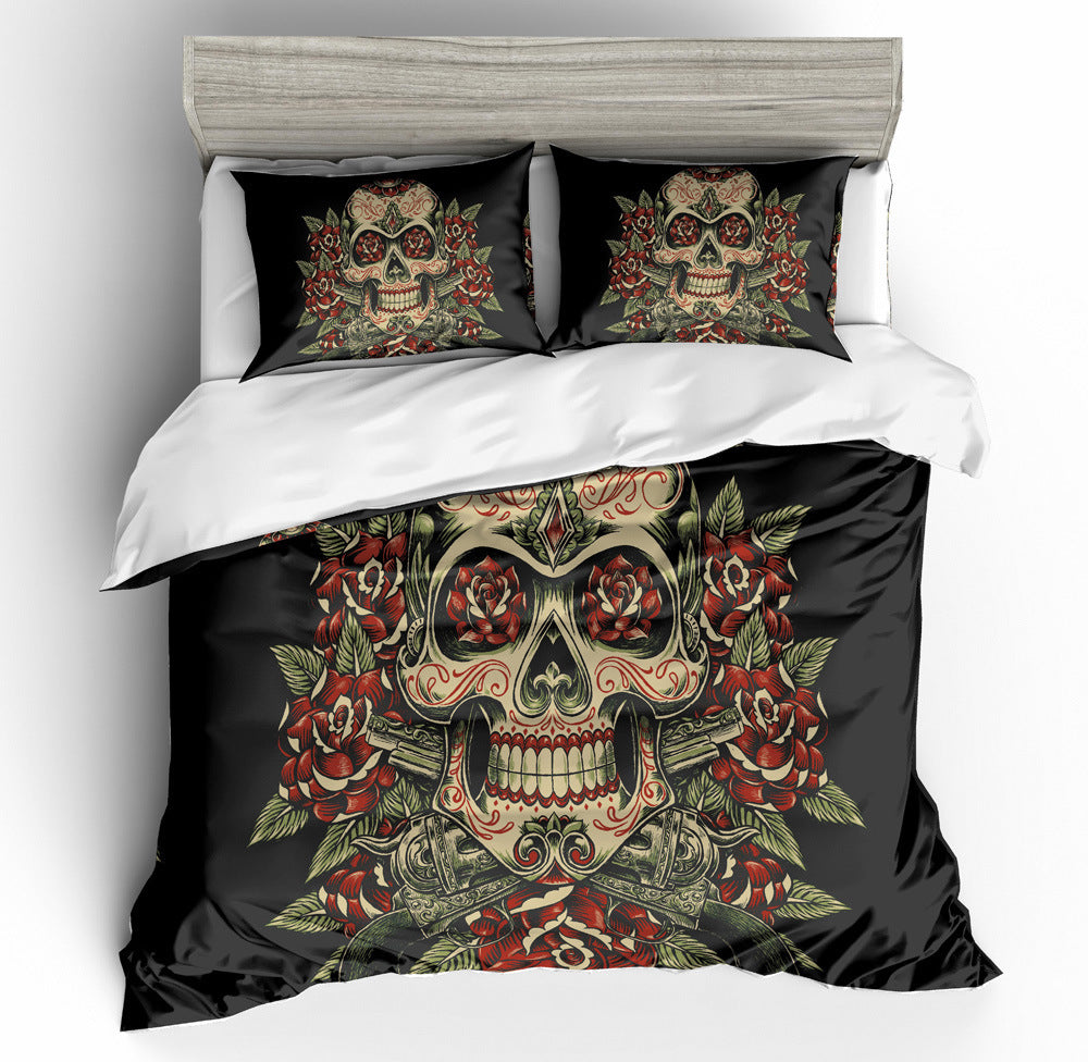 HKM-196243 European and American Skeleton Duvet Cover Set for Spring and Summer - Various Sizes Available