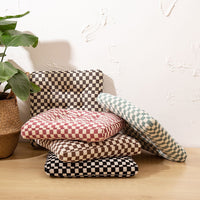 HKM-196307 Cozy Autumn and Winter Corduroy High Elastic Pearl Cotton Cushion - Various Grid Colors Available
