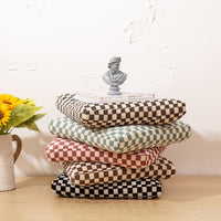 HKM-196307 Cozy Autumn and Winter Corduroy High Elastic Pearl Cotton Cushion - Various Grid Colors Available