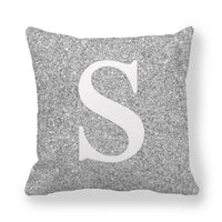 HKM-196371 Gray Shading 26 English Letters Peach Skin Fabric Pillow Cover 45x45cm