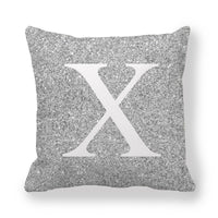 HKM-196371 Gray Shading 26 English Letters Peach Skin Fabric Pillow Cover 45x45cm